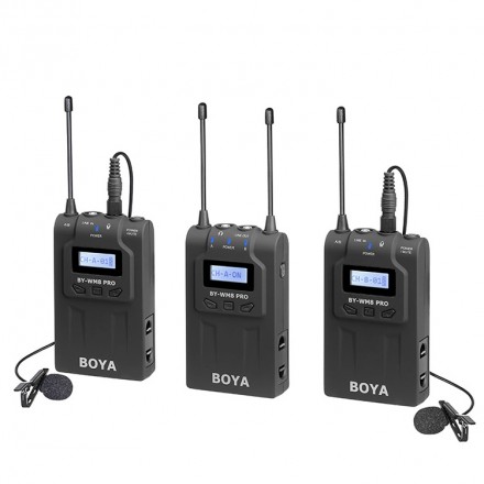 Boya Kit Micrófono inalámbrico UHF Pro Boya 2TX+1RX (MW8 PRO K2)